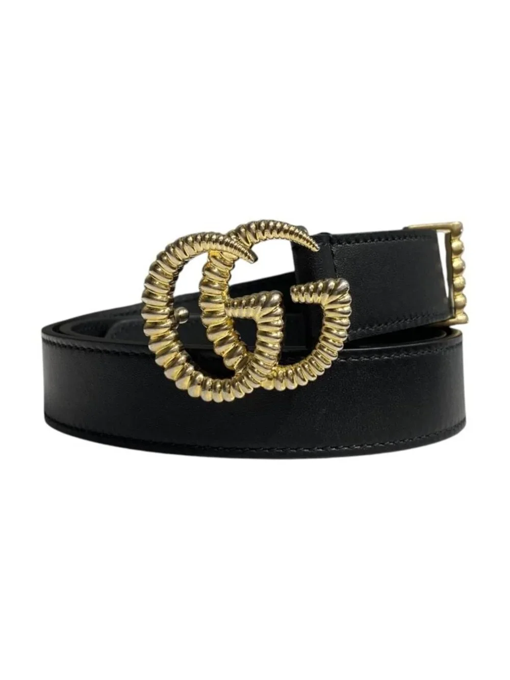 Gucci Belt GG Marmont Torchon Leather Black